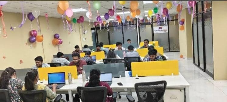 Workspace at the VN Softverg office in Madhapur, Hyderabad